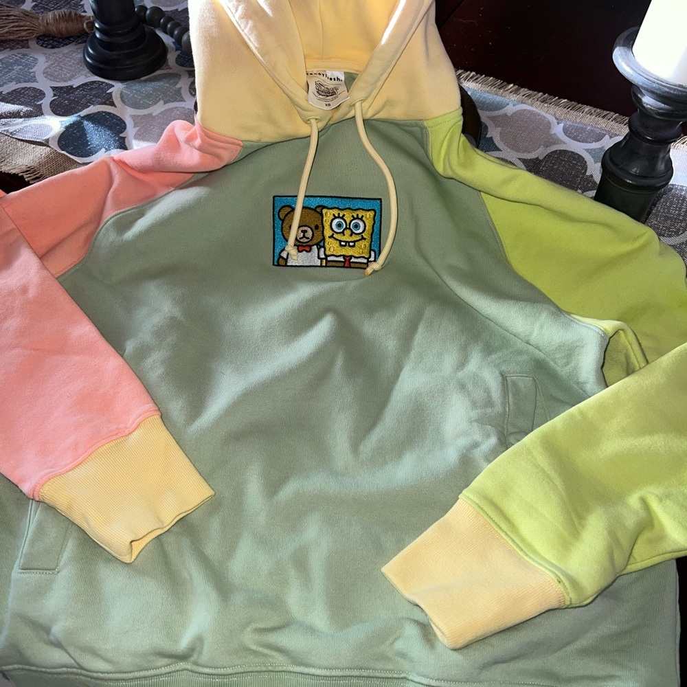 Teddy Fresh SpongeBob XS Color Block Hoodie (New without tags)
